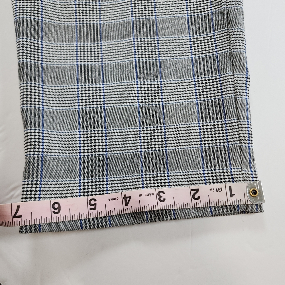Adrienne Vittadini Gray Plaid Straight Leg Slack Office Workwear Pants Size 14 - Picture 12 of 14